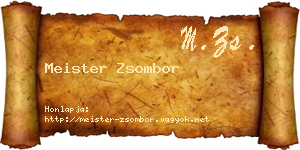 Meister Zsombor névjegykártya